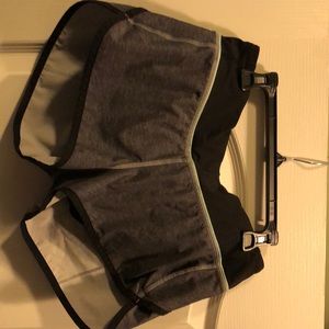 lululemon gray/ black running shorts
